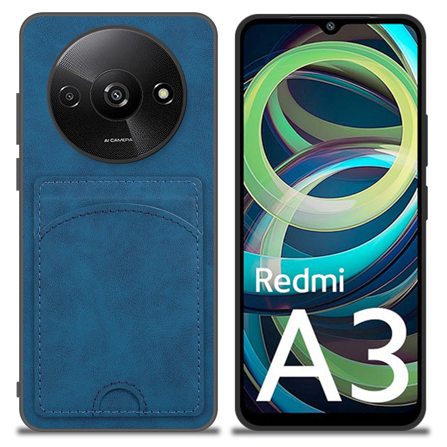 For Xiaomi Redmi A3 / Poco C61 4G Case Card Holder PU+PC+TPU Phone Cover with Kickstand For Xiaomi Redmi A3 / Poco C61 4G Case Card Holder PU+PC+TPU Phone Cover with Kickstand